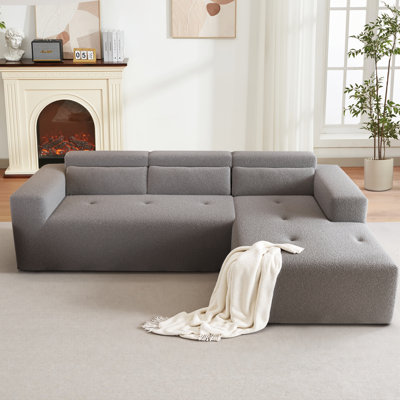 Boneless 3 Seat Corner Sofa Couch Modular L Shaped Sectional Sofa For Living Room