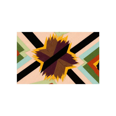 Geometric Star Collage Style Bath Rug For Bathroom, 16 X 24 Inch