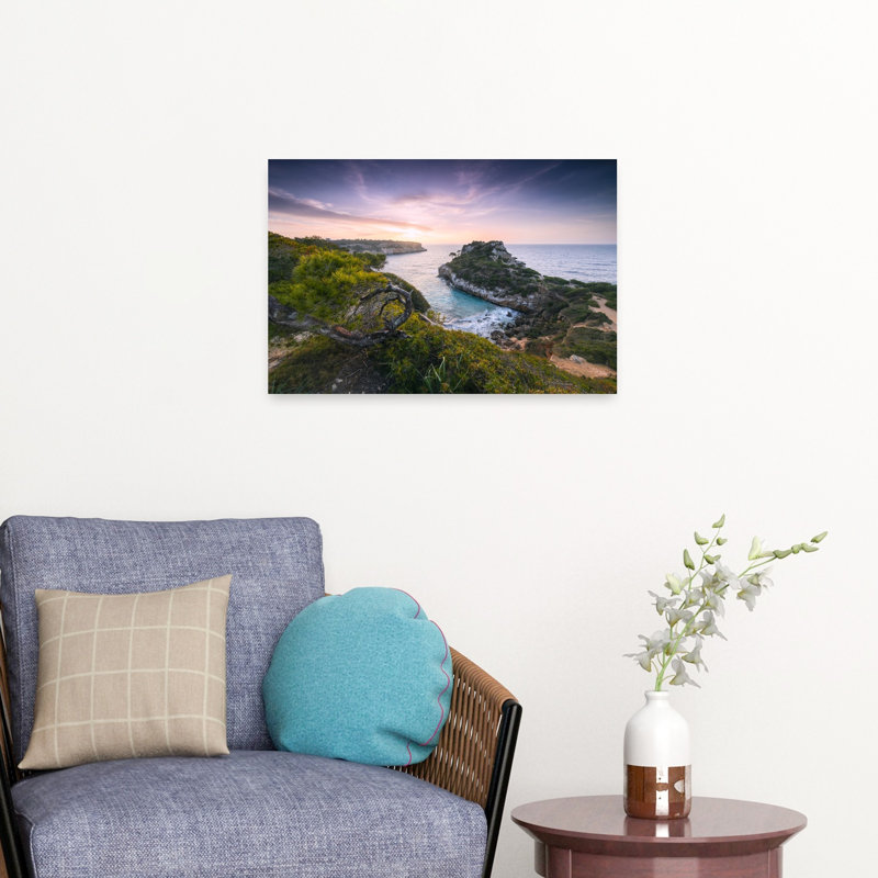Baydream, impression de paysage côtier abstrait, 16" H x 24" W