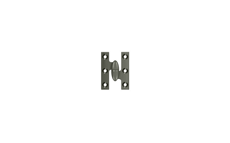 Deltana OK2015U19-R 2" x 1-1/2" Hinge in Paint Black, Antique Nickel