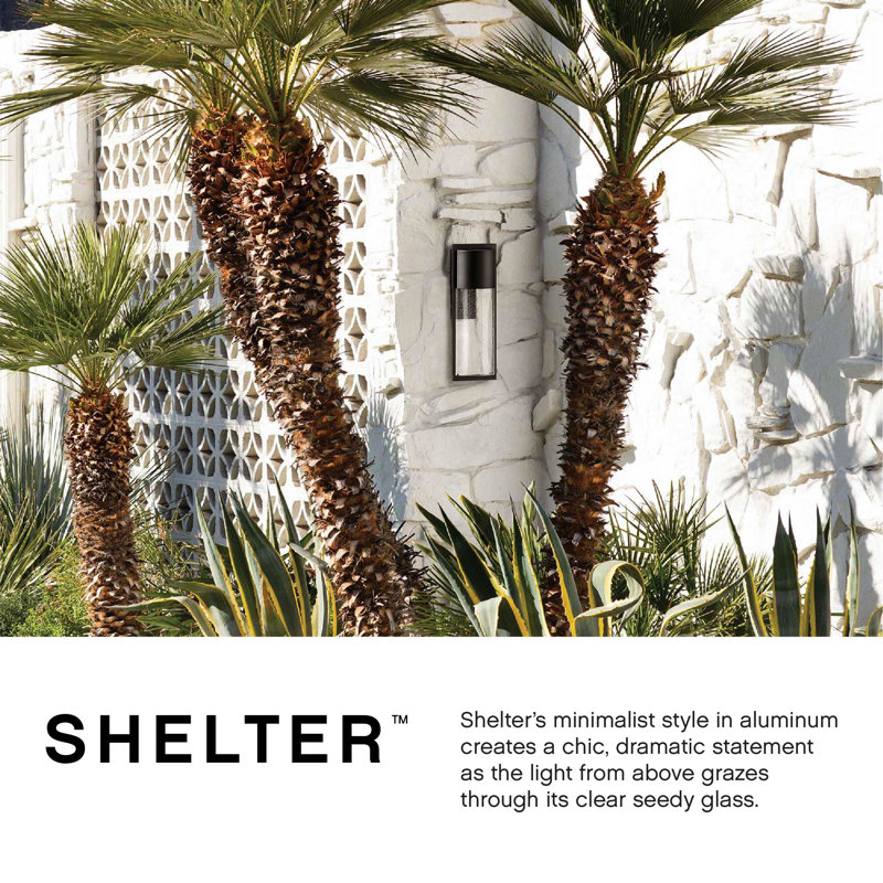 Shelter LED Outdoor Flush Mount, Black, 13" H x 6" W