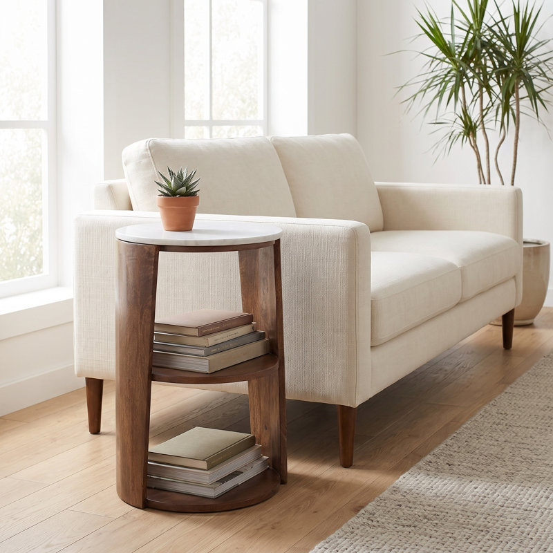 Three Tier Round Cylinder Side Table