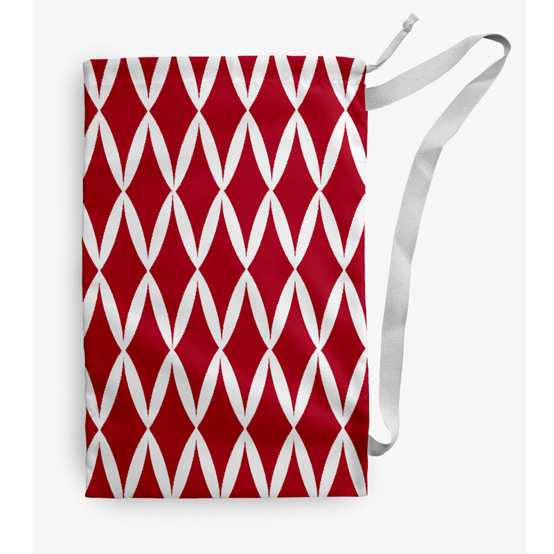 Sac à linge géométrique, Rouge, Moyen (H 36 po x l 28 po)
