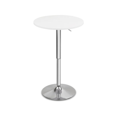  Round Bar Pub Table, 26"-36" Height Adjustable Bistro Tables with Metal Base, 360° Swivel High Top Cocktail Table for Home Kitchen Party Drink Restaurant Wedding Cafe Office Reception, White