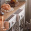 Buffet en fer et bois brun et blanc