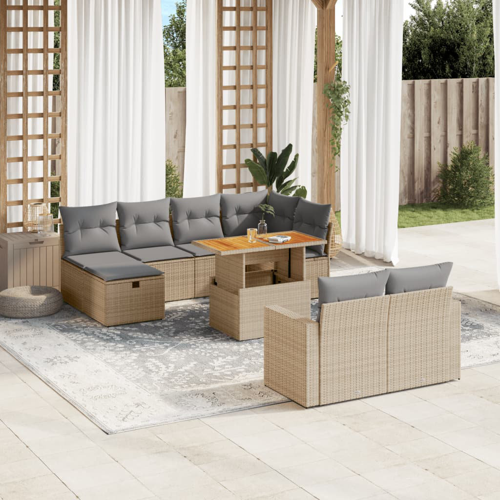 7-Sitzer Lounge-Set Andropolis aus Polyrattan mit Polster