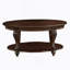 Table basse ovale en bois de 42 po pour le salon, table basse en bois massif à 2 niveaux-547488412-547488408