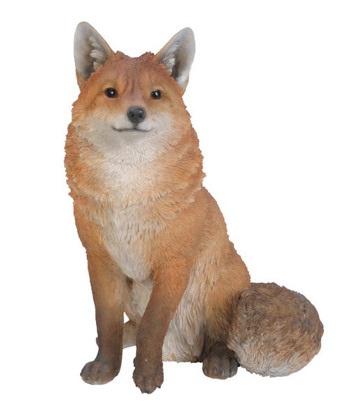 Figurine de renard assis, Brun