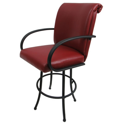 Upholstered Counter Stool with Aluminium and Steel Frame