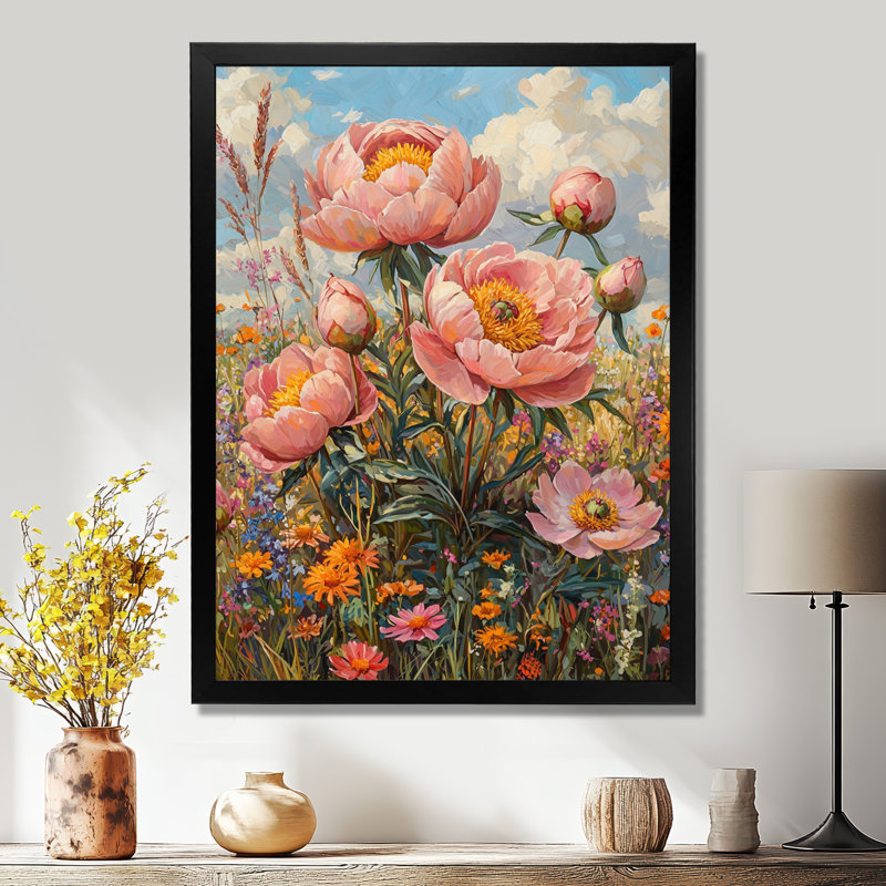 Barfield - art mural floral, Noir, H 20 po x l 12 po, Reproduction encadrée d'une seule photo