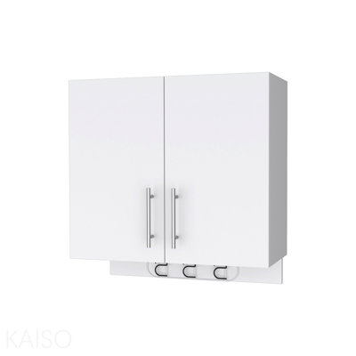 2-Door 2-Shelf Wall Storage Cabinet With Hangers