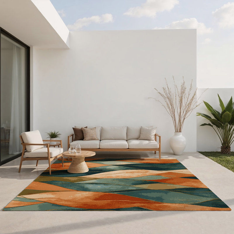 Tapis intérieur et extérieur Jungle Harmony, Rectangle 1 pi 6 po x 2 pi 6 po