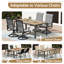 Ensemble de salle à manger d'extérieur pour 6 personnes, chaises de patio pivotantes en polyester respirant recouvert de PVC et table de salle à manger rectangulaire, ensemble de salle à manger toutes saisons pour la pelouse, le jardin et la cour-125561208
