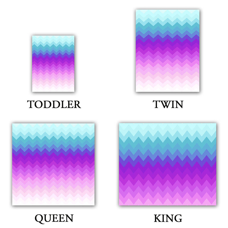 Ensemble de housse de couette à chevrons pastel, 1 housse simple + 1 taie standard
