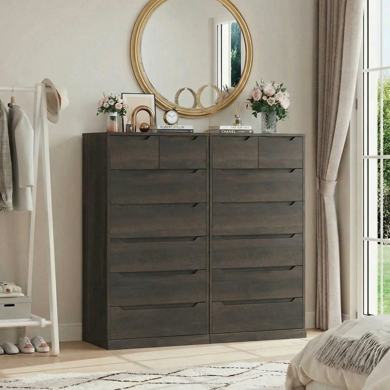 Commode 7 tiroirs, Brun