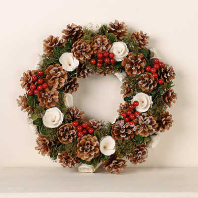 36 cm Handcrafted Pinecones Artificial Wreath