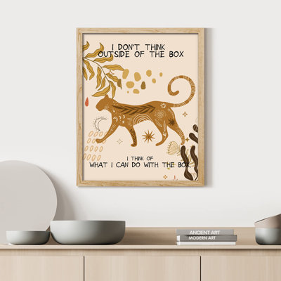 «I Don't Think Out Of The Box Boho Jungle Leopard Botanical Cheetah Wall Decor Inspirational» sur papier