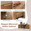 Buffet de cuisine à miroir avec buffet et armoire de rangement avec 2 tiroirs