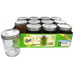 Ball Collection Elite Quart Wide Mouth Amber Canning Jar, Bulk, 12 Jars No  Lids 