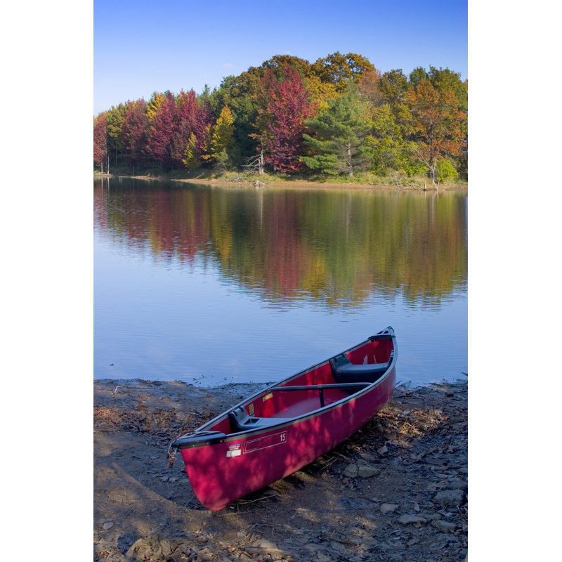 «Canoe Lake Fall» par Lindenblade - photographie sur toile tendue, L 20 po x H 30 po