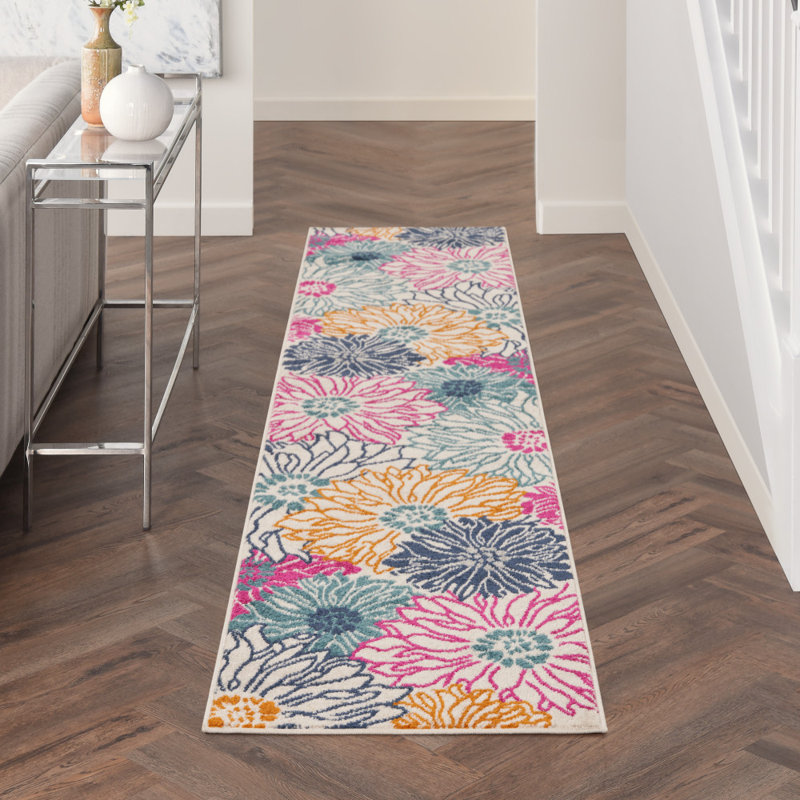 Floral Indoor Rug, Runner 2'2" x 10"