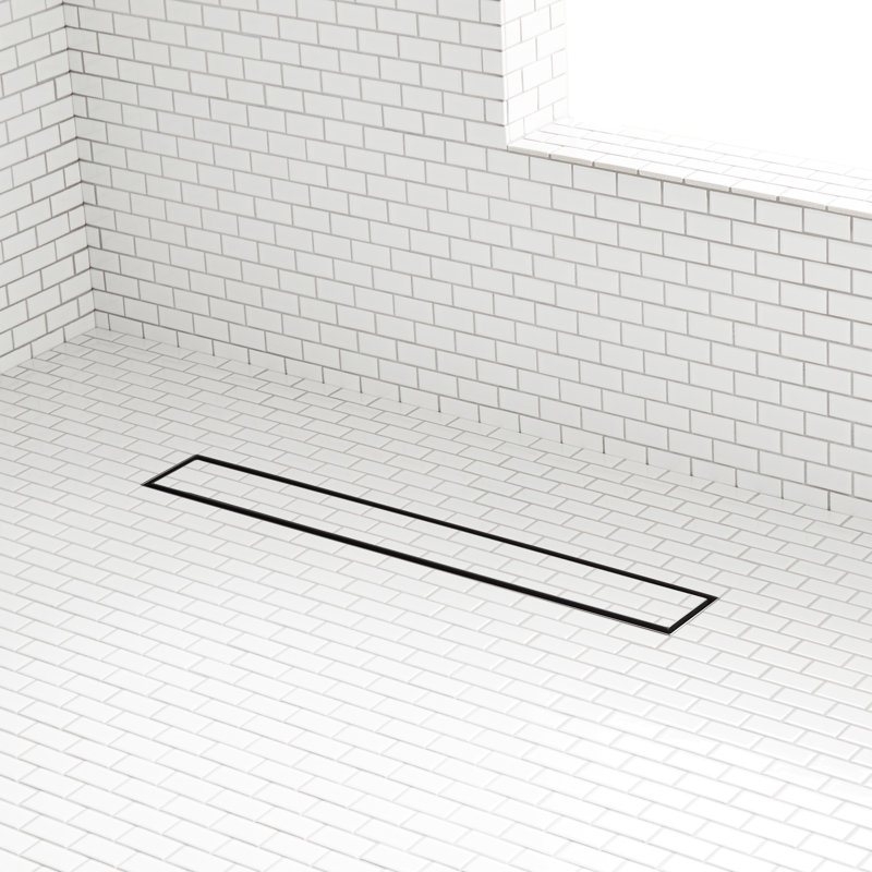 Drain de douche linéaire 60 po, Noir mat