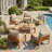Outdoor Cushions 24X24X5 Patio Chair Cushions Indoor/Outdoor Seat And Back Cushion, Cushions Only (Set Of 6)-1094484112-1094484126-1094484123