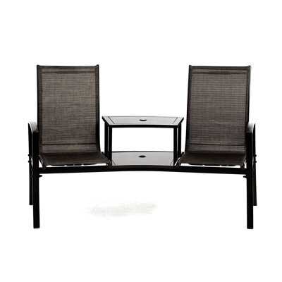 Banc tête-à-tête en acier Burnstad