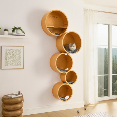 Sam's Pets Simba Circle Haven   Wall Hung Cat Tree In Brown