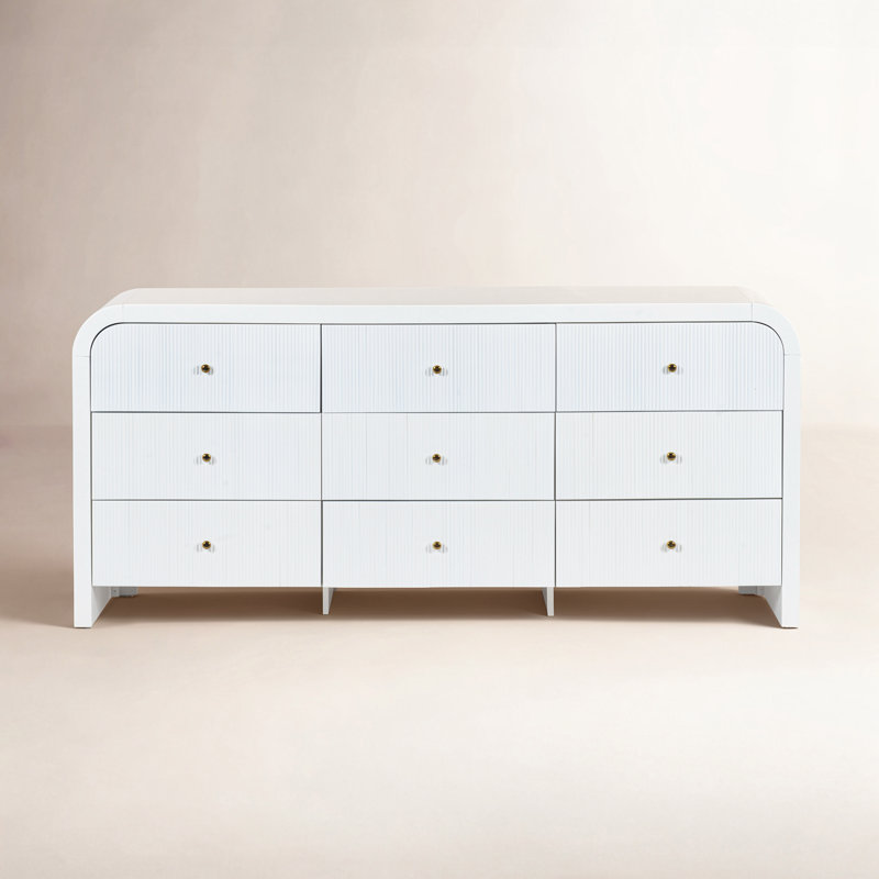 Liabella 9 Drawer Curv Dresser, White
