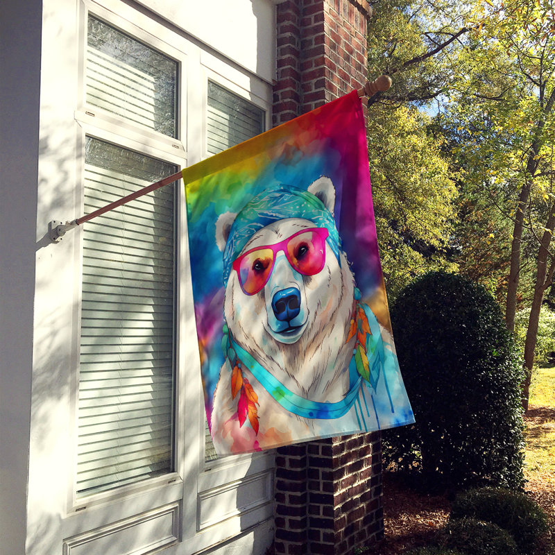 Drapeau de maison d'ours polaire hippie