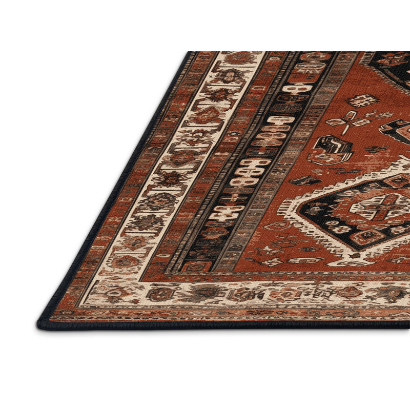 Tapis brun turc lavable à la machine, Rectangle 4pi x 6 pi