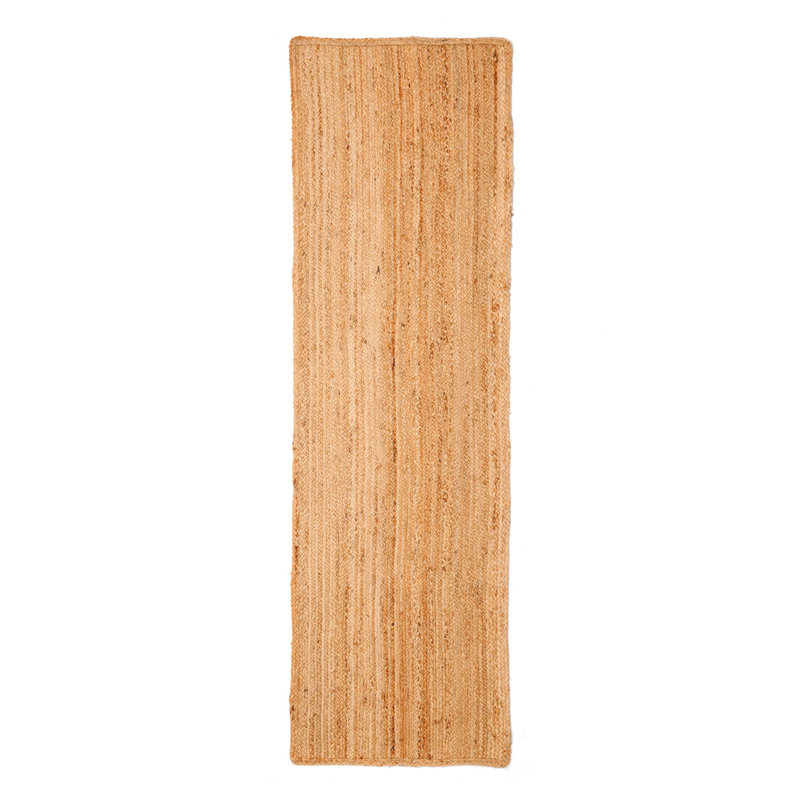 Juna Solid Colour Hand Woven Hand Knotted Natur Area Rug, Runner 80cm x 250cm