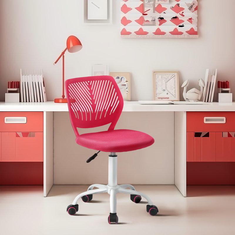 Ebern Designs Ergonomic Mesh Rolling Desk Chair, Armless Adjustable Office Task Chair with Wheels for Home or Study Use