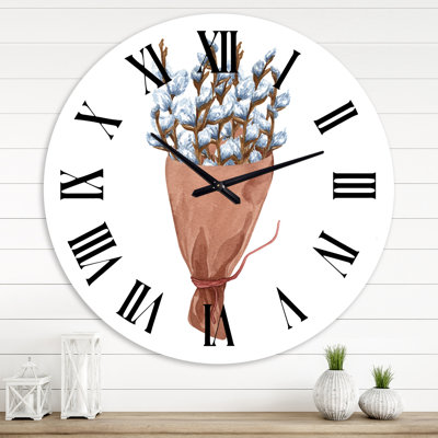 Bouquet de brindilles de saule I - horloge murale
