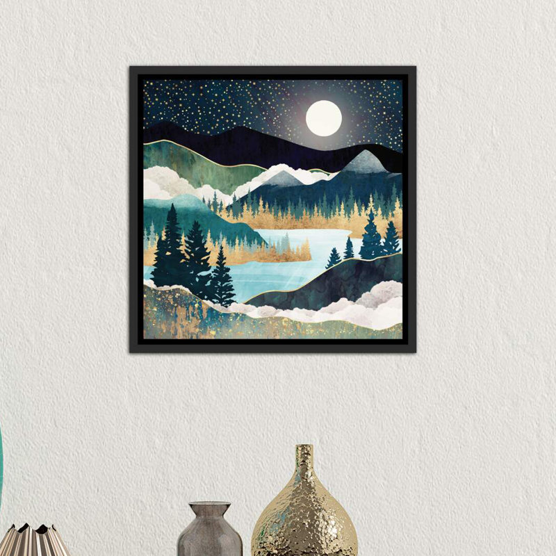 « star lake » par spacefrog designs-print, H 37 po x l 37 po x P 1,5 po, Toile avec cadre noir patiné