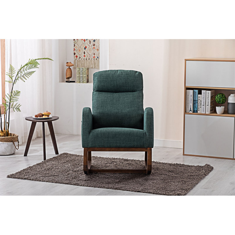 Chaise d'appoint Rocking Chair, Lin émeraude