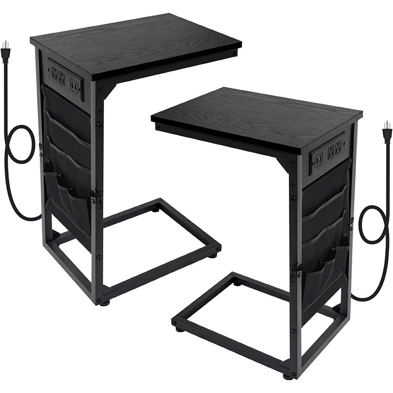 Solid Wood Top End Table Set