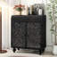 Armoire d'appoint Art avec 2 portes, rangement décoratif vieilli pour le vestibule et le salon, élégance intemporelle et grand rangement