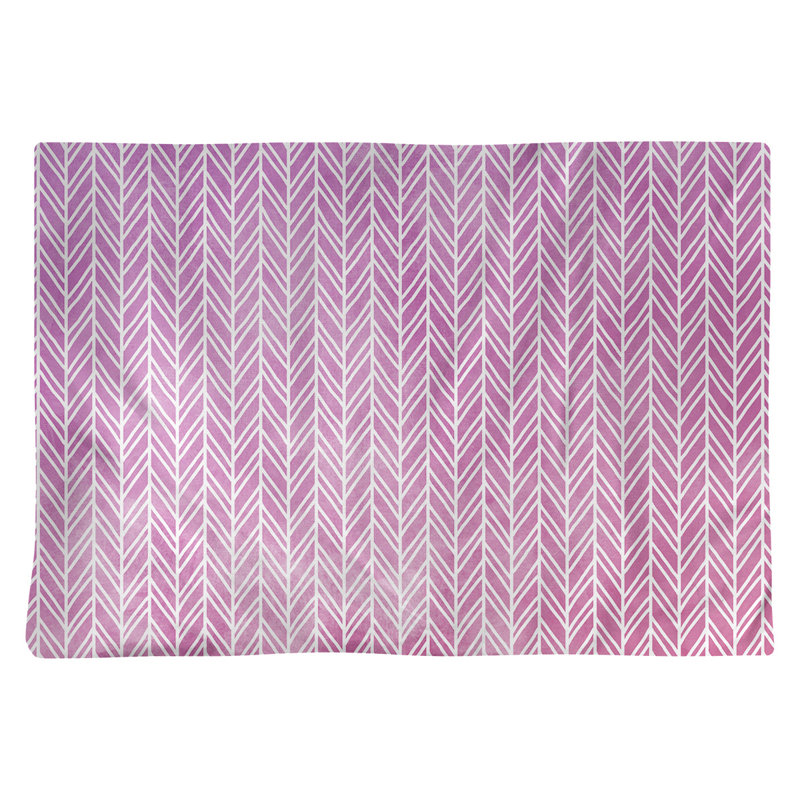 Napperon en coton 18 po herringbone, Rouge / Mauve