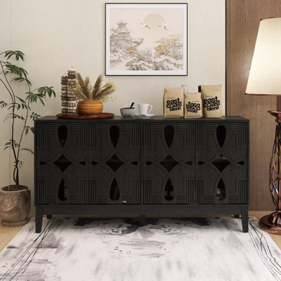 60.50 Inch Sideboard With 4 Doors And Adjustable Shelves