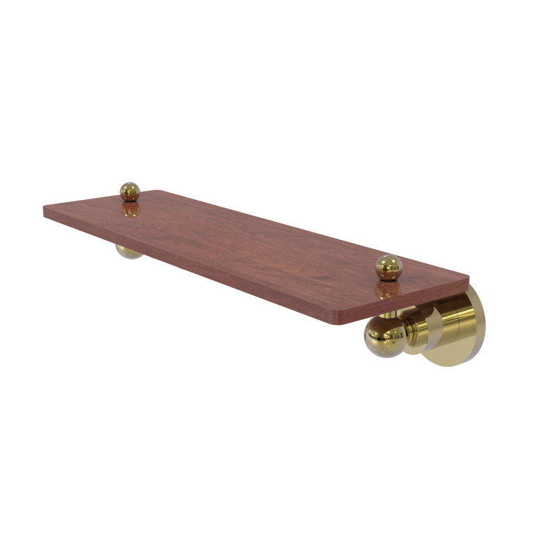 Lera Bracket Shelf, Unlacquered Brass, 2.5" H x 16" W x 5" D