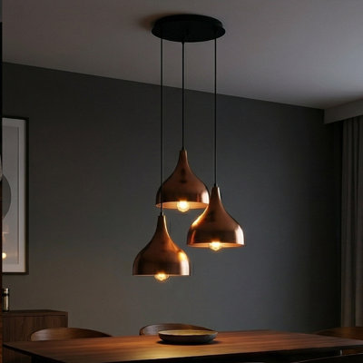 Calliope Adjustable Height 3-Light Cluster Teardrop Pendant
