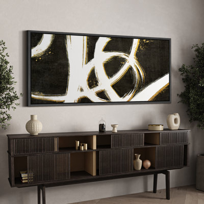 BAW " Abstract Gold And White Swirls Modern Art Relax Calm Warm Extra Large Pictures "