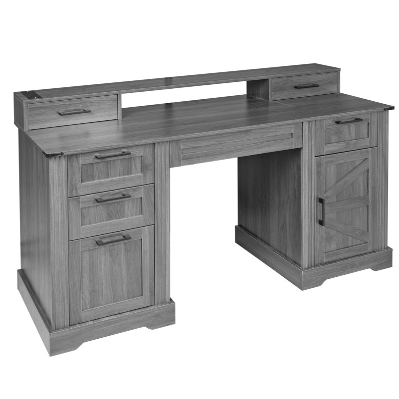 Bureau d'écriture 59 "avec station de charge, Gris