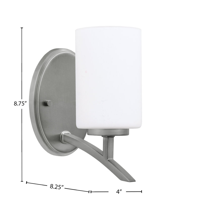 Kurve Uplight Wall Sconce With 4" White Muslin Glass, Silver
