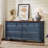7 Drawers Dresser For Bedroom, Farmhouse 54" Wide Wood Dressers Chest Of Drawers, Vintage Design TV Stand, Rustic Storage Dresser Organizer With Metal Handle Closet For Living Room, Hallway-77847532