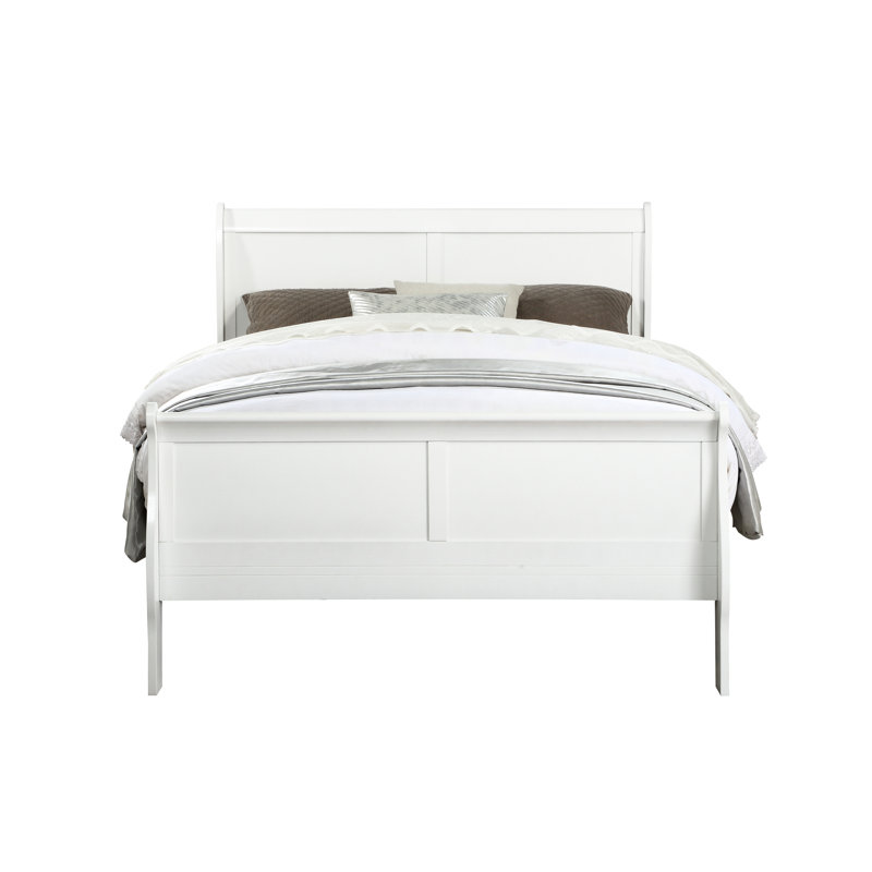 Lit simple blanc Grace - a un compartiment de rangement fonctionnel et une fabrication en bois de qualité élégante est pratique