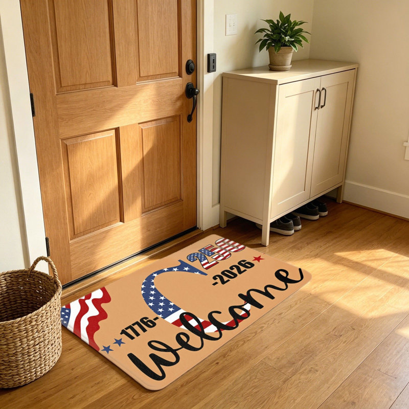 Tapis d'entrée rectangulaire Welcome
