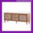 Rattan Accent TV Stand - Holds 65" TVs, Mid-Century Media Console with Storage, 53.9" W